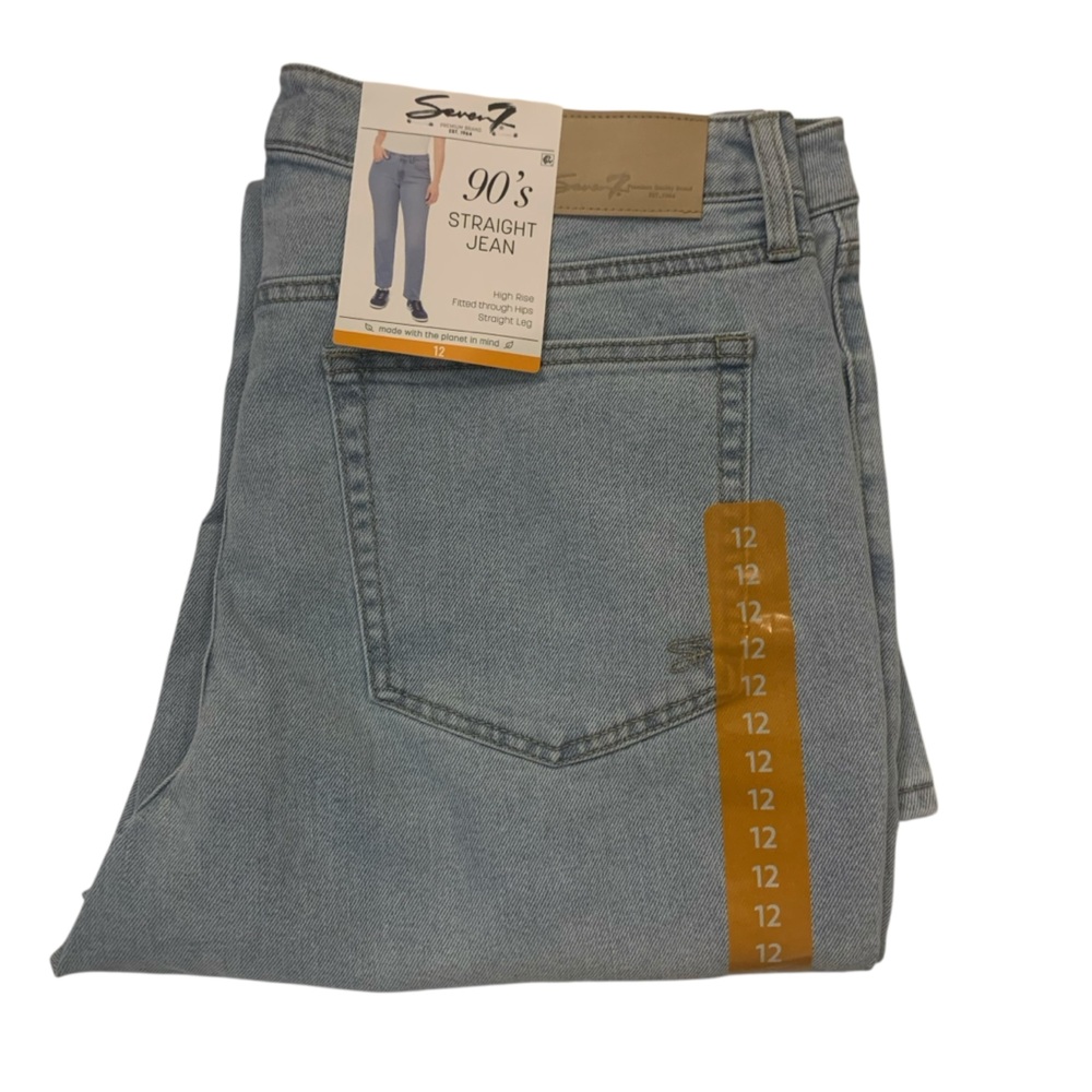 Seven7 Blue Straight Jeans 90s Classic Denim